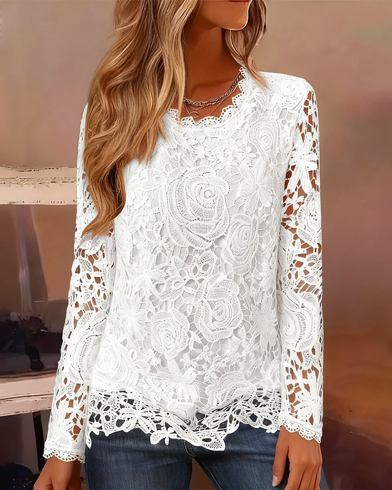 Holly | Basic Long Sleeve Lace Top