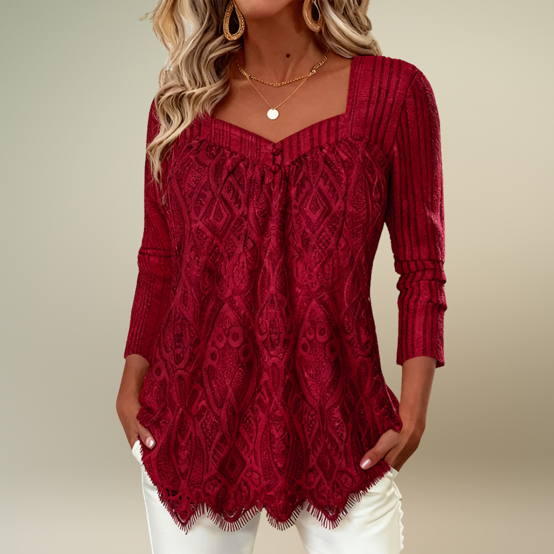 Square Neck Lace Underarm Top