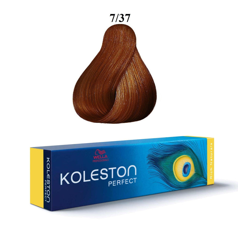 Wella Professionals, Koleston Perfect, Permanent Hair Dye, 7/37 Medium Blonde Golden Brown, 60 ml
